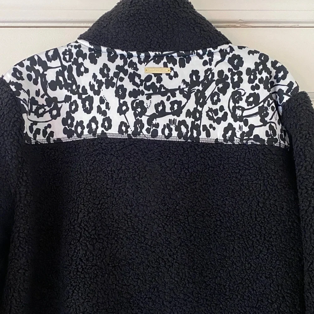 Lilly Pulitzer Black Noir Wallen Sherpa Pullover - Picture 7 of 8